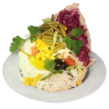 Döner vegetarisch mit Salat